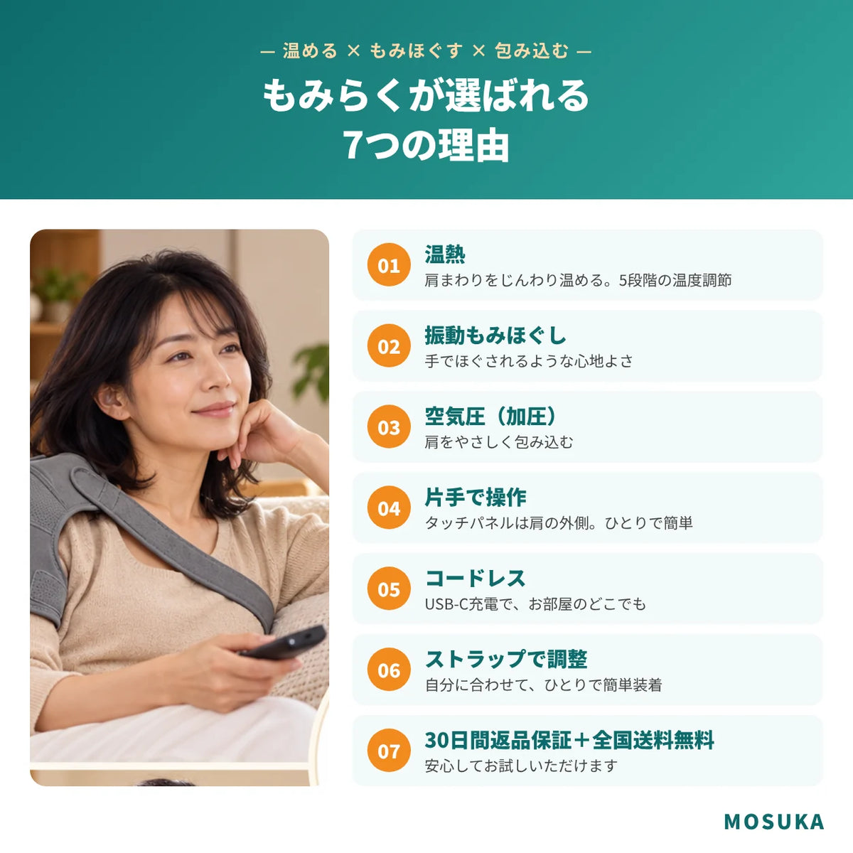 もみらくが選ばれる7つの理由